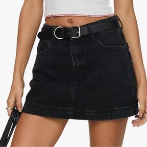Classic Black Denim Mini Skort